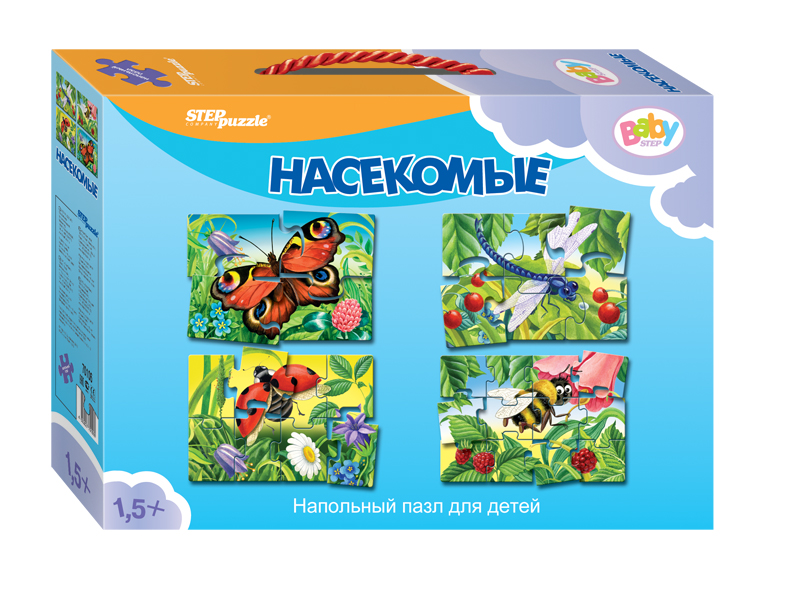 Напольный пазл-мозаика Насекомые (Baby Step) (средние)